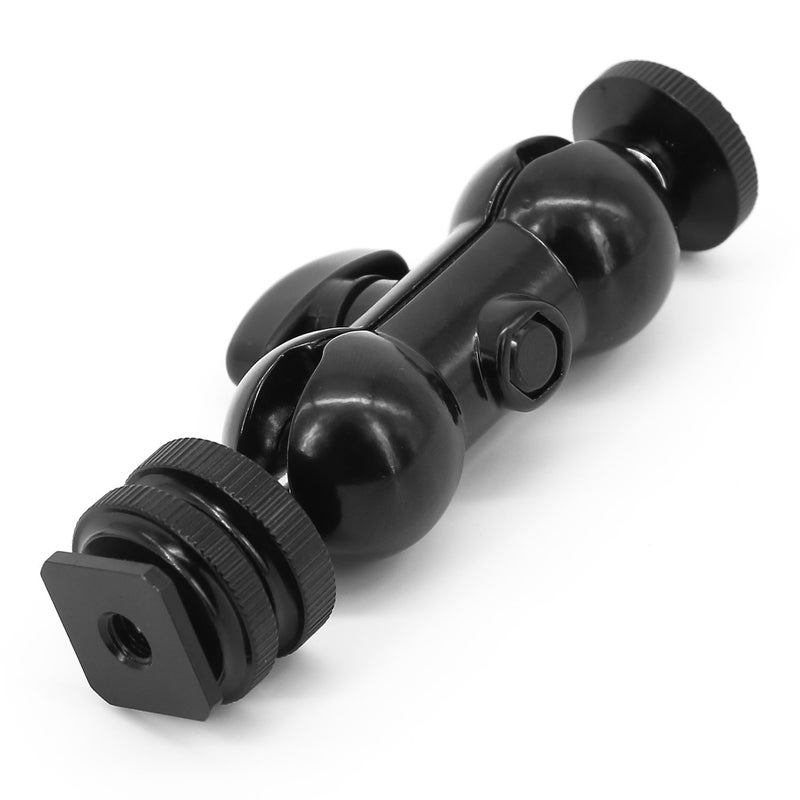 Anwenk Ball Head Shoe Mount 1/4" Hot Shoe Mount Double Ballhead 1/4" Tripod Screw Multi-Function for LCD Monitors,Led Light,Microphone - Image 5